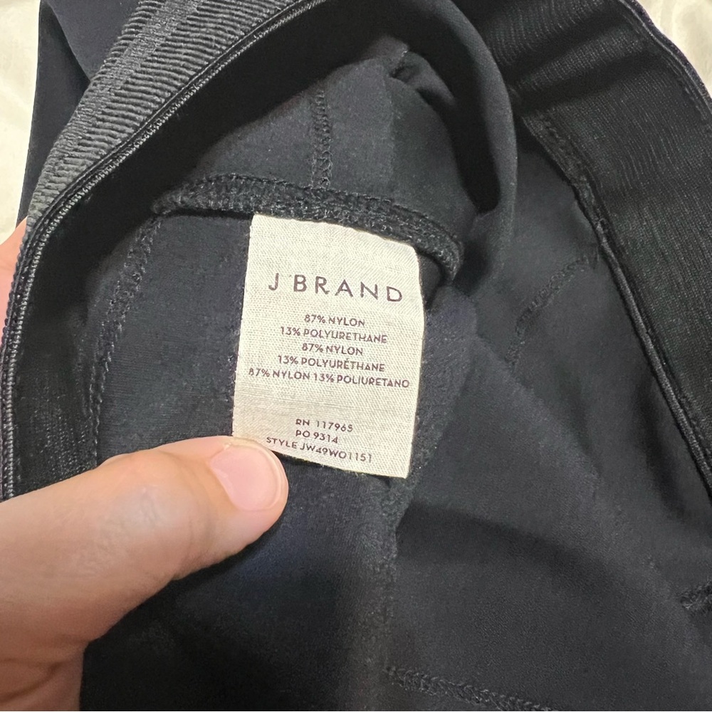 J Brand Midnight Black Leggings with Ribbon Waist Detail Size XS - Picture 10 of 11